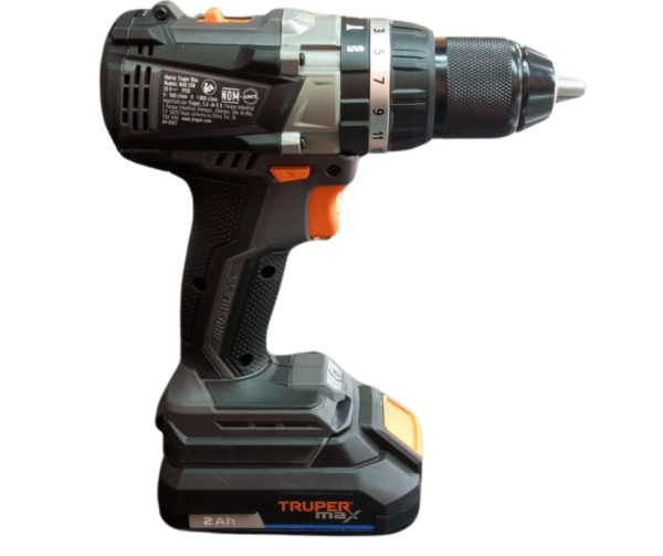 Taladro inalámbrico 1/2", 20V, sin carbones, Truper MAX