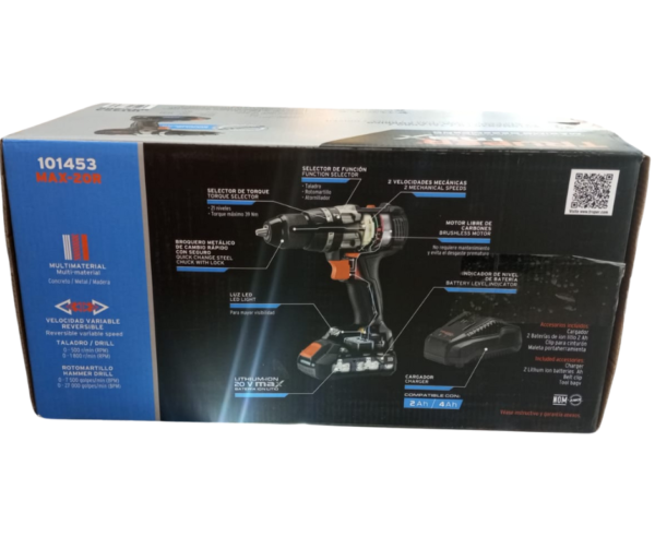 Taladro inalámbrico 1/2", 20V, sin carbones, Truper MAX - Imagen 11