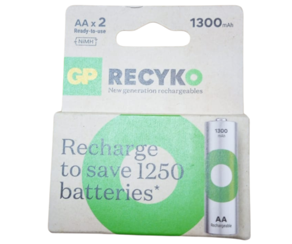 PILA RECARGABLE AA 1300 MAH PQT X 2 UND GP RECYKO